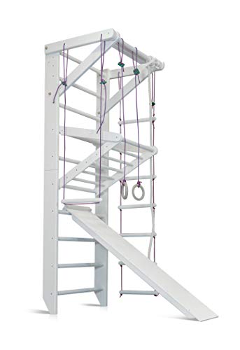 Escalera Sueca Barras de Pared Sport-3-240-Blanco, Gimnasia de los niños en casa, Complejo Deportivo de Gimnasia