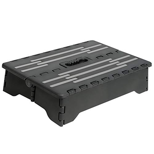 Escalón plegable portátil extra ancho – Taburete ligero resistente y seguro para niños o adultos, taburete antideslizante, ideal para cocina, baño, dormitorio, camping