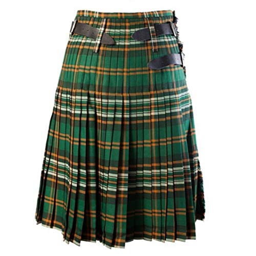 Escocés para Hombre Falda Escocesa Tradicional cinturón Plisado Cadena Bilateral marrón gótico Punk escocés tartán Pantalones Faldas Caliente M color3