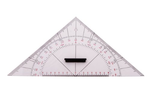 Escuadra de navegación con tirador (plexiglás, 33,5 cm)