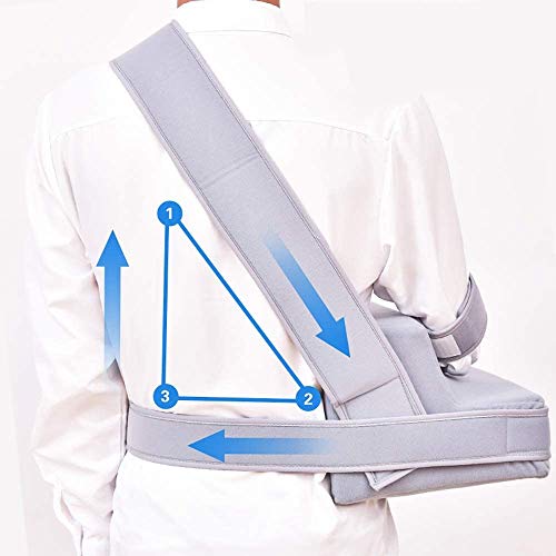 Eslinga de brazo ajustable, eslinga de almohada de abducción de hombro, con almohada de abducción y balón de ejercicio, para desgarro, luxación, rehabilitación fija de esguinces (color: izquierda)