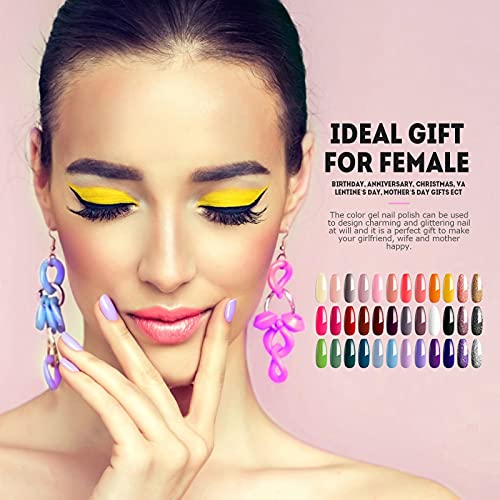Esmaltes Semipermanentes de Uñas Kit Uñas de Gel Uñas de Gel Kit Completo Gel de Uñas de Gel Pintauñas de Gel 36 Colores Poli Gel UV Esmalte Pegamento Sólido