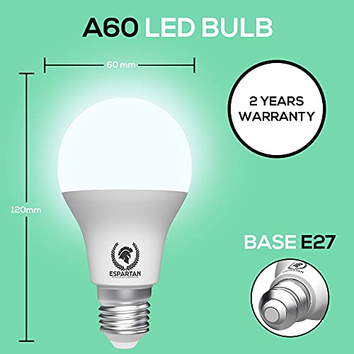Espartan - Bombillas LED E27 Luz Fría Bola 15W, 6400K, 1500 lúmenes, Equivalente a 100W Bombilla Incandescente Halógena, Bombilla LED E27 Blanco Frío, Rosca Casquillo Gordo, Bombilla E27 - Pack de 3