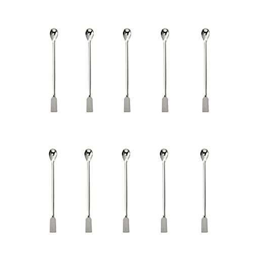 Espátula de laboratorio de doble extremo de acero inoxidable, punta cuadrada y plana, espátula de laboratorio de 15 cm para laboratorios, clínicas, farmacias, cosméticos personales de bricolaje