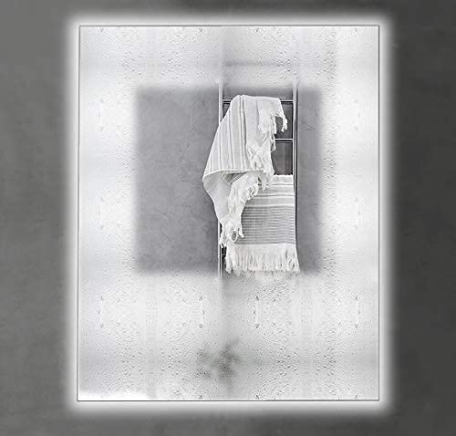 Espejo de Baño Led 80x100 ESTEL Vertical Con Lamina Antivaho. Espejo de Baño, Aseo, Recibidor, Dormitorio o Salón. Espejo de Pared fácil instalación. Luna Decorativa. Espejo Retroiluminado baanio IP44