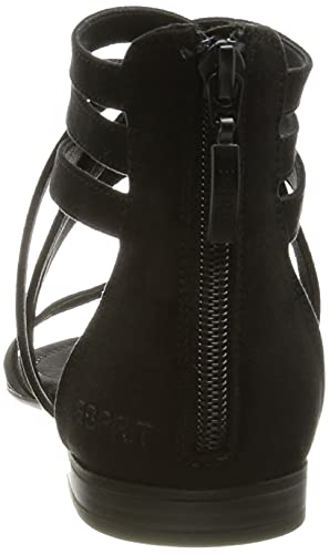ESPRIT 041EK1W307, Sandalia Mujer, 001 Negro, 38 EU