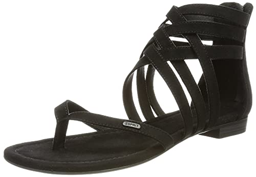 ESPRIT 041EK1W307, Sandalia Mujer, 001 Negro, 38 EU