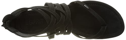 ESPRIT 041EK1W307, Sandalia Mujer, 001 Negro, 38 EU