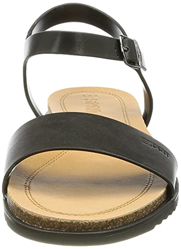 ESPRIT 041ek1w338, Sandalia Mujer, Negro, 38 EU