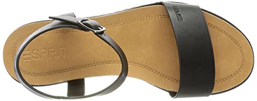 ESPRIT 041ek1w338, Sandalia Mujer, Negro, 38 EU