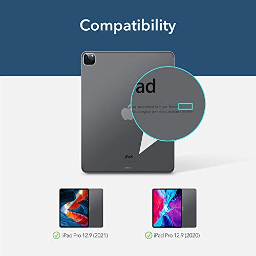 ESR Vidrio Templado 2 Compatible con iPad Pro 12.9 2021 5th Gen, 2020 4th Gen, con 2 Protectores de Lente, Protectores de Pantalla repelentes de Huellas Dactilares y rayones, Compatible con Face ID