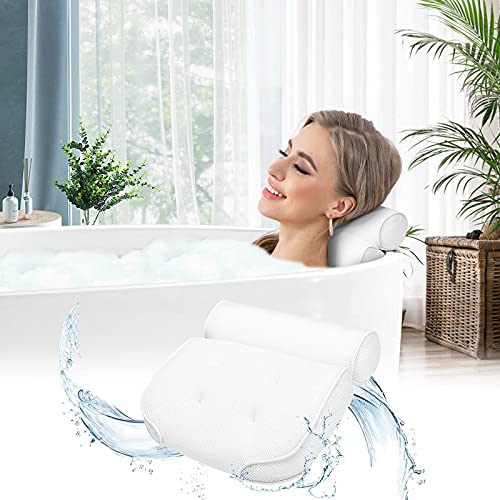 Essort Cojín Ergonómico para Bañera, Blanco, 37x18x9 cm