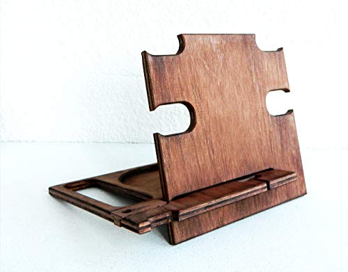Estación de acoplamiento de madera, idea para hombres, soporte para teléfono inteligente, soporte para mesita de noche, organizador de escritorio, nuez