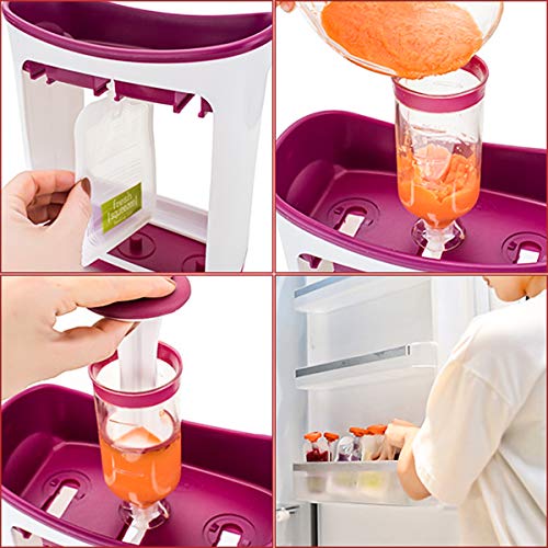 Estación de exprimido Hecho en casa Infantil Bebé Jugo de fruta fresca Fabricante de alimentos con bolsas de almacenamiento 8.26"x8.66" x3.54"