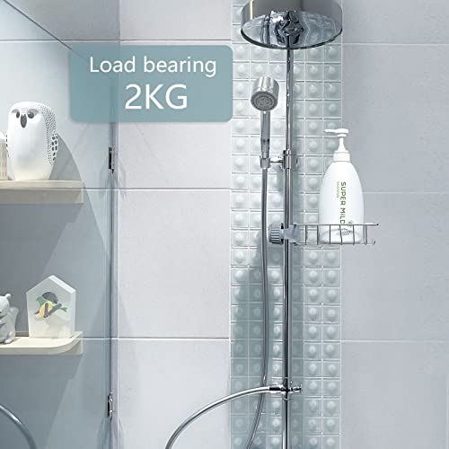 Estanteria Baño sin taladrar Cesta Jabonera Ducha de Acero Inoxidable Cocina Estante para Esponja Organizador de Fregadero 2 Piezas Adecuado para Barras de Ducha de 18-25 mm