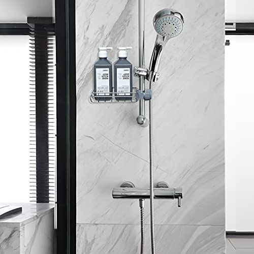 Estanteria Baño sin taladrar Cesta Jabonera Ducha de Acero Inoxidable Cocina Estante para Esponja Organizador de Fregadero 2 Piezas Adecuado para Barras de Ducha de 18-25 mm