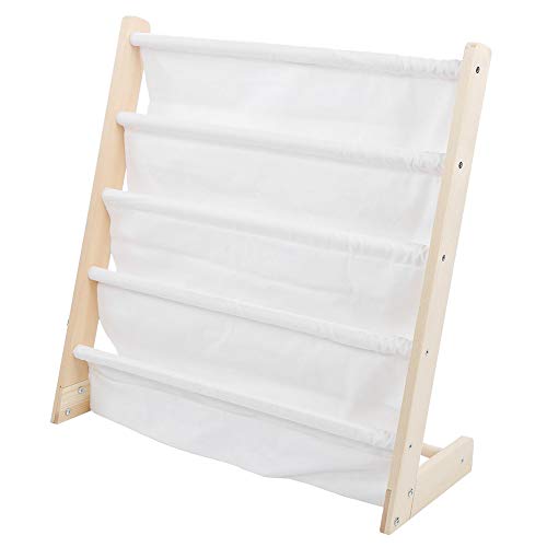 Estantería para lectura para niños, estantería para libros, estantería de madera y tela, para habitación infantil, guardería, guardería, escuela, 62 x 26 x 64 cm