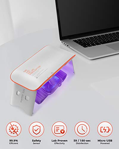 Esterilizador UV Portátil, 59S UV Esterilizador, Lámpara de Esterilización Ultravioleta LED Profesional Rápida 99.9% para Teléfonos Celulares, Herramientas de Belleza y Cuidado Personal