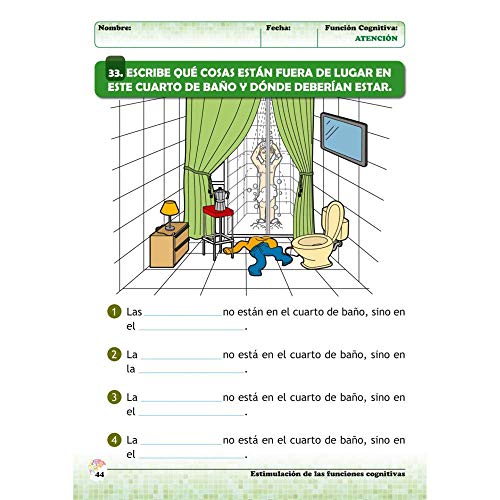 Estimulación de las funciones cogniitvas nivel 2.Atención - Cuaderno 4 / Editorial GEU/ Desde 7 años / Refuerza habilidad mental / Para deterioro mental