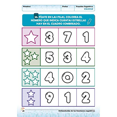 Estimulación de las funciones cognitivas nivel 2.Cálculo - Cuaderno 2/ Editorial GEU/ Desde 7 años / Refuerza habilidad mental / Para deterioro mental