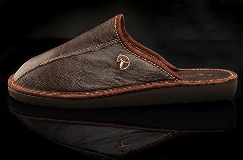 ESTRO Rust Lujo Zapatillas de Estar por casa la de los Hombres (43, marrón)