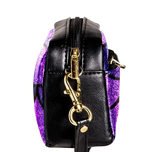 Estuche para lápices de gran capacidad, con cierre de cremallera, estuche para lápices, bolsillo, estuche para lápices, estuche modelo sin costura de escaleras de purpurina brillante morado y morado