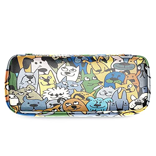 Estuche para lápices rotuladores de gran capacidad Animales sin fisuras Organizador de papelería de bolso de cuero