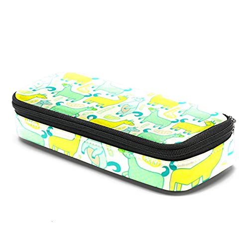 Estuche para lápices rotuladores de gran capacidad caballo sin fisuras Organizador de papelería de bolso de cuero