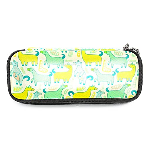 Estuche para lápices rotuladores de gran capacidad caballo sin fisuras Organizador de papelería de bolso de cuero