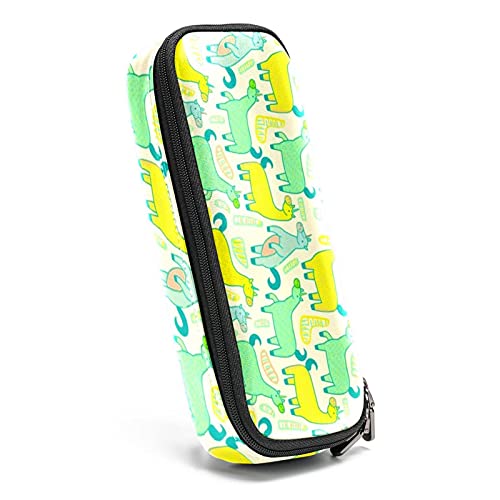 Estuche para lápices rotuladores de gran capacidad caballo sin fisuras Organizador de papelería de bolso de cuero