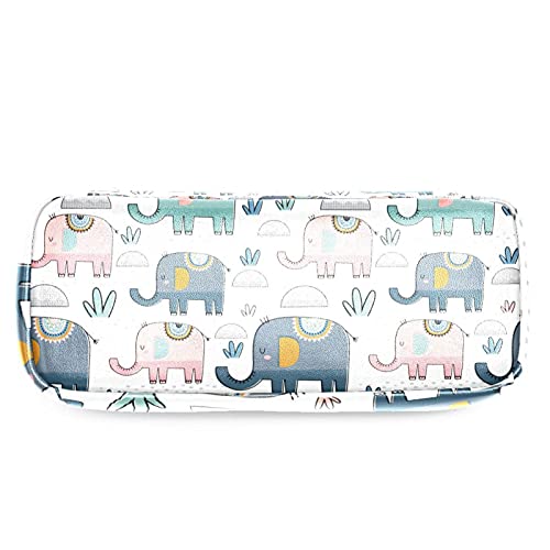 Estuche para lápices rotuladores de gran capacidad Elefante sin fisuras Organizador de papelería de bolso de cuero
