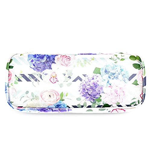 Estuche para lápices rotuladores de gran capacidad flor sin fisuras Organizador de papelería de bolso de cuero