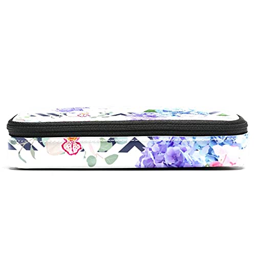 Estuche para lápices rotuladores de gran capacidad flor sin fisuras Organizador de papelería de bolso de cuero