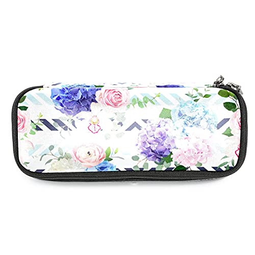 Estuche para lápices rotuladores de gran capacidad flor sin fisuras Organizador de papelería de bolso de cuero