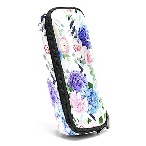 Estuche para lápices rotuladores de gran capacidad flor sin fisuras Organizador de papelería de bolso de cuero