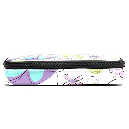 Estuche para lápices rotuladores de gran capacidad flores sin fisuras Organizador de papelería de bolso de cuero