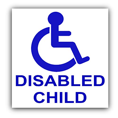 Etiqueta engomada del coche de niños discapacitados - silla de ruedas discapacidad - movilidad para coche, furgoneta, Taxi, Taxi, coche auto adhesivo de la muestra