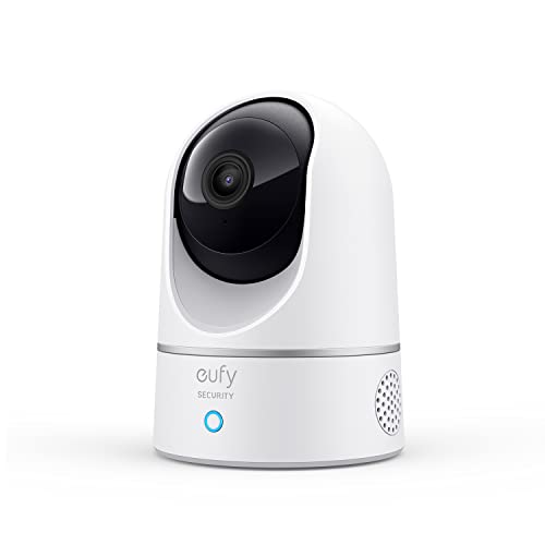 eufy 2K Cámara Vigilancia WiFi Interior, cámara IP Interior,Cámara de Seguridad Pan-Tilt Enchufable, Reconocimiento de Personas, con Asistente de Voz, Sensor de Movimiento, HomeBase No es Necesario
