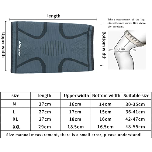 EULANT Rodilleras Elastica Hombre Sujeción de Rodilla Mujer (1 Par) Coderas & Rodilleras Deportivas Compresión para Entrenamiento Correr Bicicleta Baloncesto Voleibol Fútbol,XXL