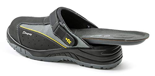 EuroRoutier Stingray Black Leather, Zuecos Zapatos de Seguridad Certificado CE EN ISO SB+A+E+FO+SRC (41)