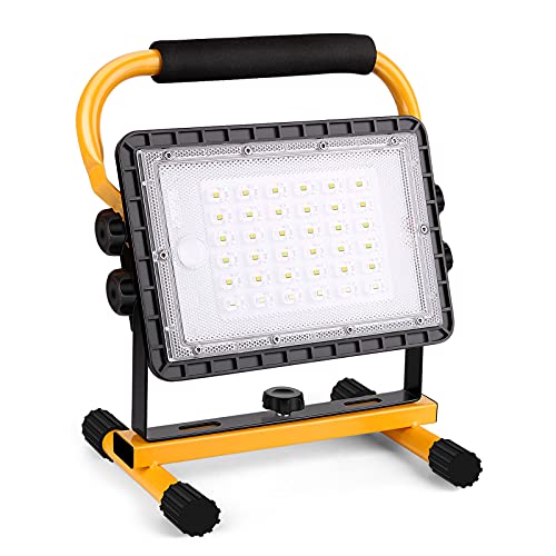 Eurpletyh Foco de Trabajo LED 60W, Luz de Trabajo LED Recargable 20800mAh, Foco LED Portátil con Giratorio 360º, 4 Modos Foco LED Exteriores para Obra Garaje Taller Jardín