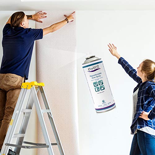 Ewent EW5625 - Spray de pegamento reposicionable 400ml - Pegamento para materiales ligeros (plásticos, papel, corchos, cartón, poliestireno expandido, textiles, espumas).