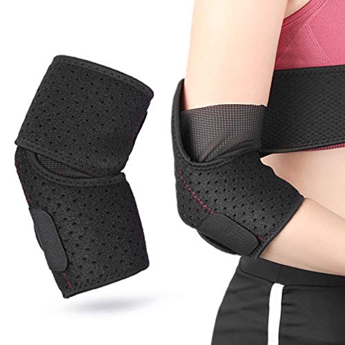 EXCEART Abrazadera de Codo Mangas de Brazo de Compresión Elástica Ajustable Soporte de Codo Almohadilla Deportiva Protectores de Codo de Tenis para Tendinitis Codo Tratamiento de Codo de