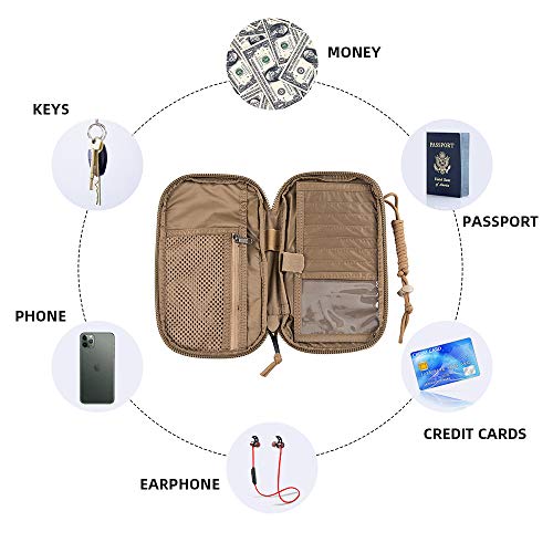 EXCELLENT ELITE SPANKER Bolsa organizadora de documentos con bloqueo RFID para pasaporte familiar con correa oculta