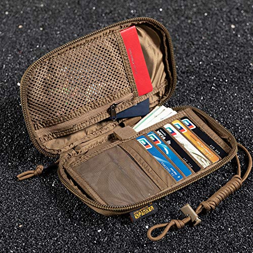 EXCELLENT ELITE SPANKER Bolsa organizadora de documentos con bloqueo RFID para pasaporte familiar con correa oculta