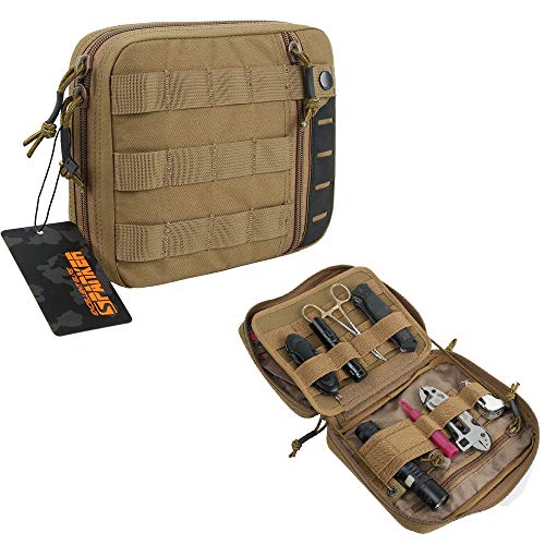 EXCELLENT ELITE SPANKER EDC Pouch Tactical Admin Pouch Molle Utility Organizer Pocket Tool Bag(Marrón)