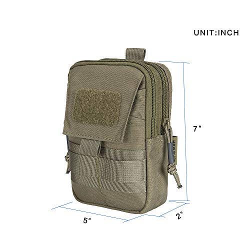 EXCELLENT ELITE SPANKER Tactical Molle EDC Pouch Nylon Waist Pack Camping Senderismo Organizador de Bolsillo(Verde Humo)