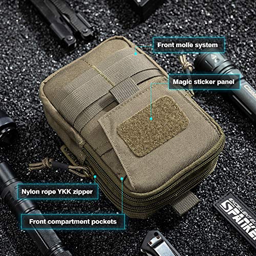EXCELLENT ELITE SPANKER Tactical Molle EDC Pouch Nylon Waist Pack Camping Senderismo Organizador de Bolsillo(Verde Humo)