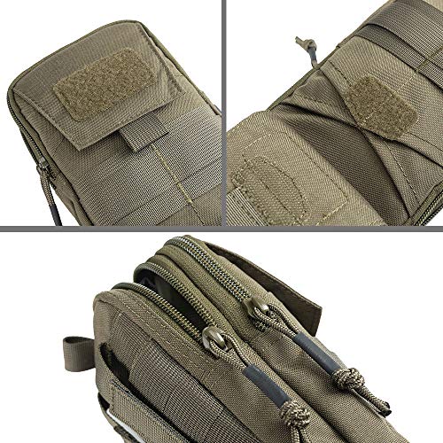 EXCELLENT ELITE SPANKER Tactical Molle EDC Pouch Nylon Waist Pack Camping Senderismo Organizador de Bolsillo(Verde Humo)