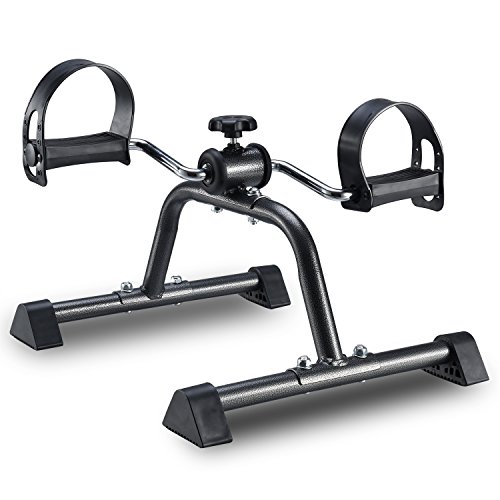 EXEFIT Pedales Estaticos Mini Bicicleta Aparato de Ejercicios de Brazos y Piernas (Negro)